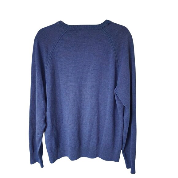 Banana Republic Men's Large Italian Merino Wool Sweater Blue - Picture 2 of 5